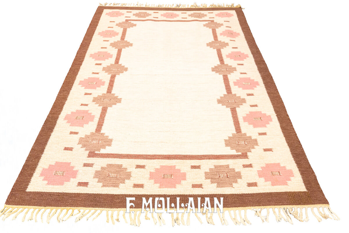 Rollakan Swedish Flat-weave Rug Beige/Brown n°:471490